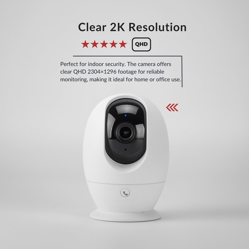 HESTIA Indoor Pan/Tilt Auto Tracking Camera with 124gb MicroSD Card,