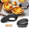6 Pieces Tart Pan with Removable Base Non-Stick Carbon Steel