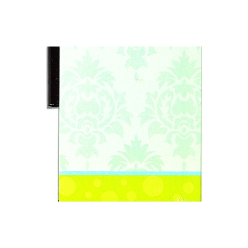 Damask Blue Magnetic Refrigerator Note Pad with Pencil