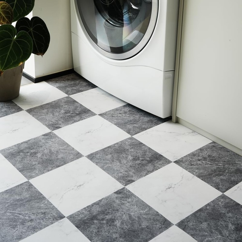 Checkered Peel and Stick Vinyl Flooring Roll – 15.7"x 236"