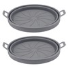 2 Pcs Silicone Air Cooker Pot With Handle Round Fryer