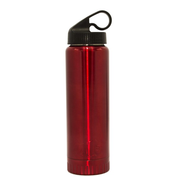 Silver Buffalo Double Walled Stainless Water Bottle, 20-oz, Classic Red,