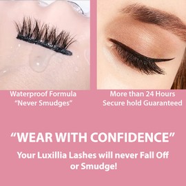 Luxillia Luxillia Magnetic Eyelashes with Eyeliner 10-Piece Set, Most Natural Looking Magnetic Lashes Kit with Applicator, Best 8D, 3D Look, Reusable Fake Eye Lash, No Glue, Strongest Waterproof Liquid Liner