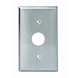 Leviton 1-Gang Key Lock Power Switch Wallplate, Standard Size, Magnetic Stainless Steel, 84071-40