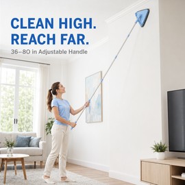 Wall Mop Cleaner with 80 Inch Handle and 360 Swivel Head