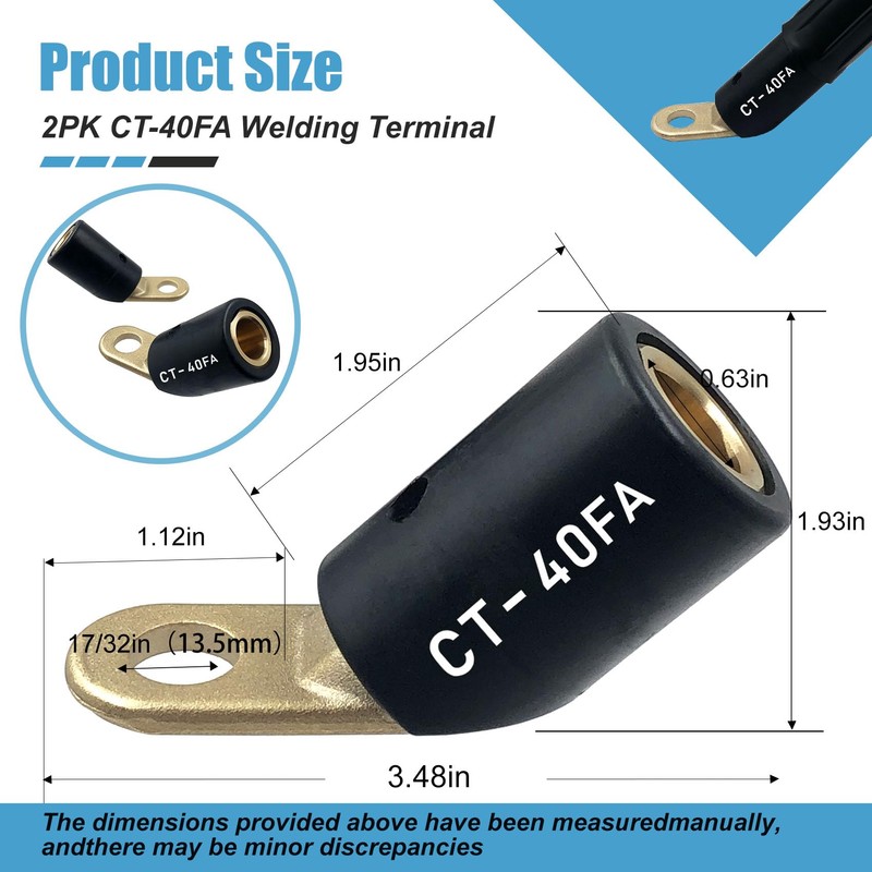 2PK CT-40FA Welding Terminal Connector, Welding Lug Connector Adapter, Terminal