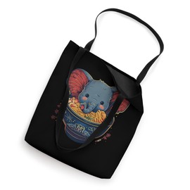 Cute Elephant Ramen Anime Kawaii Japanese Noodles Artwork Tote Bag