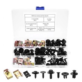 CHmiss 72 StüCk Karosserieschrauben Set,U Typ Auto Befestigung Clips, Blechmutter Schraube Mutter Clip Kit,FüR Auto Body Undertray Fender TüRverkleidung,StoßStange