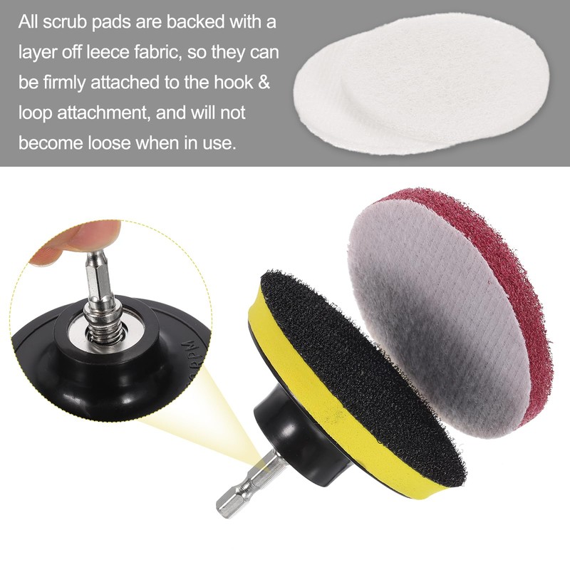 sourcing map 10 Pcs 3 Inch Nylon Hoop Scrubbing Pad