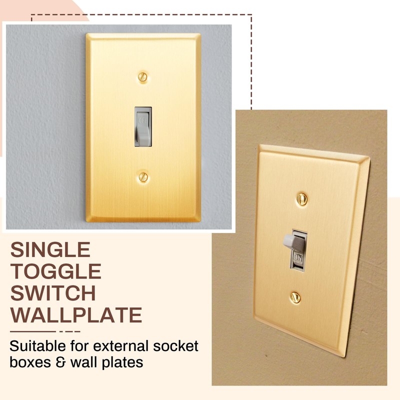 Zonon 8 Pack Gold Outlet Covers 4.50" x 2.76" Toggle