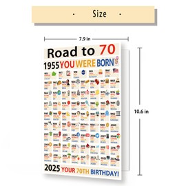 OJsensai Happy 70th Birthday Gifts for Women Ladies, Jumbo 70 Years Old Birthday Card for Men Male, Funny Seventy Bday Gifts Decorations for Grandpa Grandma