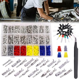 CHSG 755PCS Automotive Wire Terminals, Anschlussstift-Set, Klemmstift, Automobil, Elektrisch, 1/1.5/1.8/2.2/2.8/3.5 mm, Männlich Und Weiblich, Draht-Dichtungen, 21Types Verbindungsstück-Pins-Anschluss