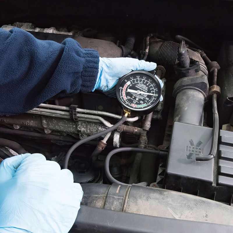 Silverline Tools 791008 Vacuum and Fuel Pump Pressure Gauge, 0-10