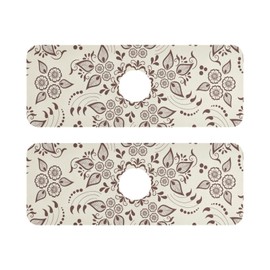 Kitchen Faucet Absorbing Mat Sink Splash Guard Behind Faucet Drip Catcher for Bathroom RV Bar 30x5.4in 2PCS Arabesque