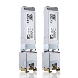 H!Fiber 2 Pack 10Gb SFP+ to RJ45 Module, 10Gbase-T Ethernet SFP+ Copper Transceiver Support 10G/5G/2.5G/1.25G, Compatible with Dell GP-10GSFP-T, TP-Link TL-SM5310-T, Ubiquiti, Unifi, Cat6a/Cat7,30m