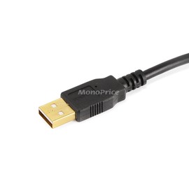 Monoprice 1.5ft USB 2.0 A Male to A Male 28/24AWG Cable (Gold Plated) - Black for Data Transfer Hard Drive Enclosures, Printers, Modems, Cameras and More!