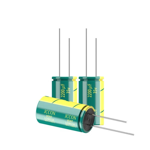 JCCON 5-Pack 35V 2200uF Premium Quality Low ESR Electrolytic Capacitors