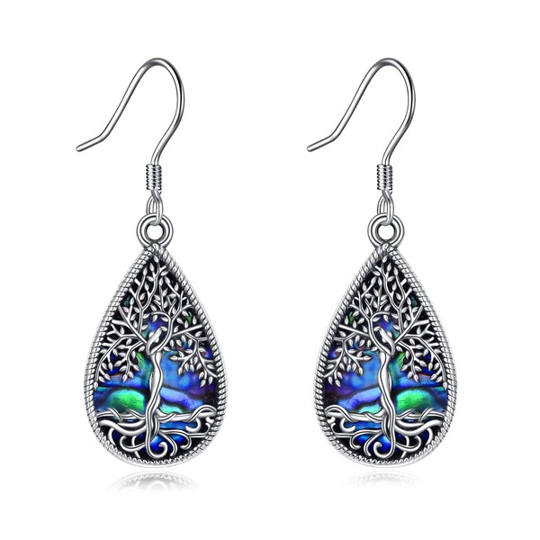 ONEFINITY Tree of Life Earrings Sterling Silver Teardrop Tree of