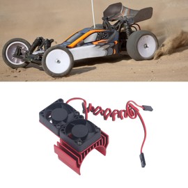 Topyond RC 5V Heatsink Fan Kit for Traxxas Slash 4x4 VXL RC Car, Efficient Engine Cooling Waterproof Aluminum Alloy Built RC Motor Fan for Lovers (Red)