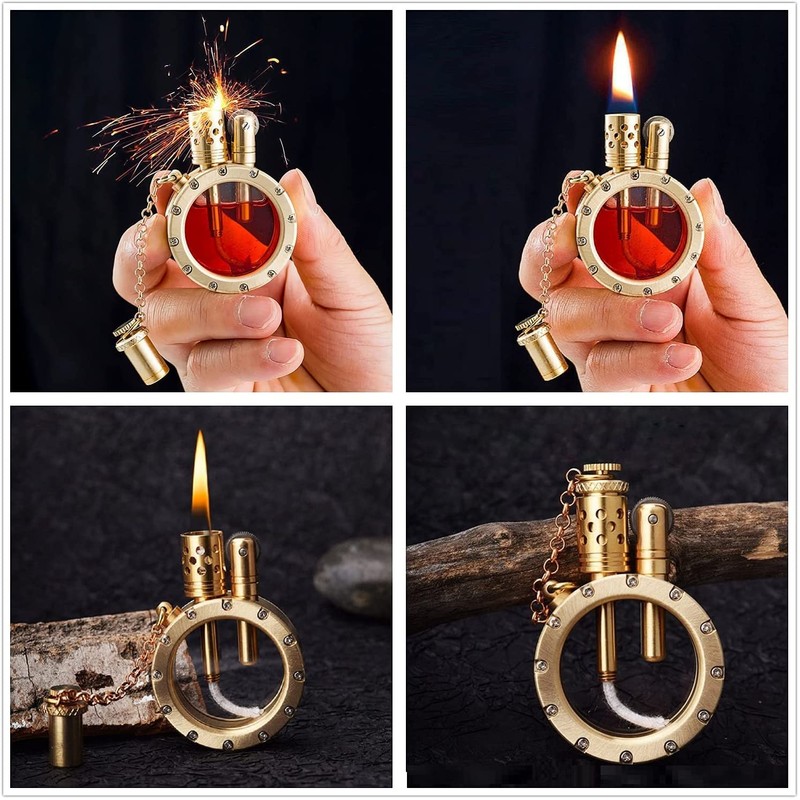 Vintage Antique Kerosene Lighter with Creative Transparent Bottle Design, Cool
