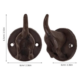 DPOWERFUL Vintage Cast Iron Dog Tail Hook - Decorative Heavy Duty Key Hooks and Coat Hook for Dog Lovers, Wall Mounted Hook for Entryway, Hallway, and Bathroom