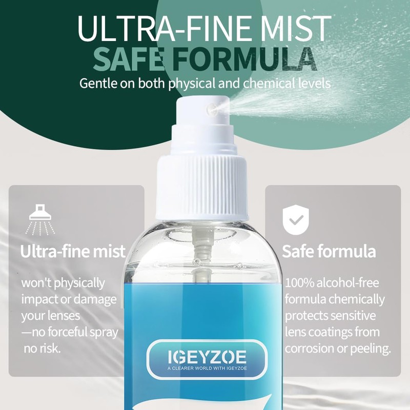 Eyeglass Lens Cleaner Spray Kit - (2x2oz) Glasses Cleaner Bottle