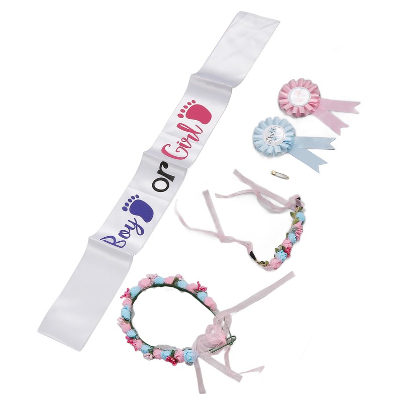 Boy Girl Gender Headband Decoration Sash Maternity Gender Sash Belt