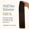 Easyouth Brown Sew in Hair Extensions Real Human Hair Silky