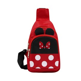 JUMISEE Kids Cartoon Mouse Crossbody Chest Bag Cute Bow Sling Shoulder Bag Travel Hiking Daypack for Boys Girls