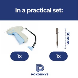 Pokornys - Banok 503S Standard Labelling Gun - Set with 1 Replacement Needle I Labelling Device for Attaching Labels and Price Tags to Textiles and Clothing, such as Jeans, Towels, etc.