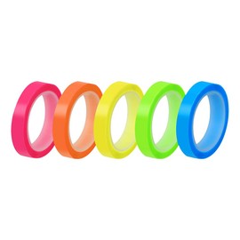 UUYYEO 5 Rolls 0.6 cm Colored Highlighter Tape Transparent Marking Tape Note Taking Tape Book Annotation Tape Removable Reading Tape for Home Office