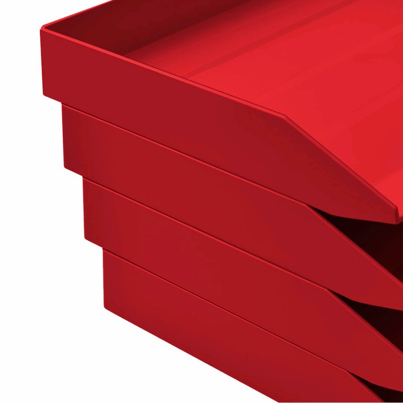 Acrimet Stackable Letter Tray 3 Tier Side Load, Plastic, Desktop