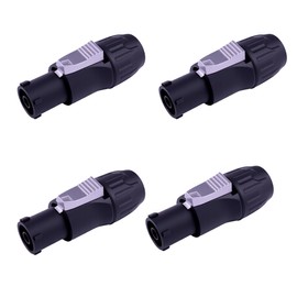 Bescoos IP65 PowerCon True Outdoor Waterproof Power Connector 20A 250V Black Heavy Duty Reliable Electrical Connection for DJ Equipment Stage Lighting Sound Systems (SAC3FX_4PCS_Black)