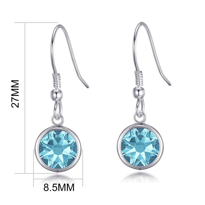 Philip Jones March Birthstone Drop Earrings Created with Aquamarine Zircondia®