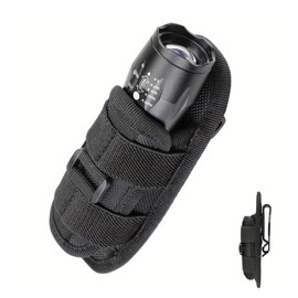 TH1 Tactical Flashlight Holster Duty Belt Stretchable Pouch 360 Degree Rotatable Belt Clip Holder for Police Military Security