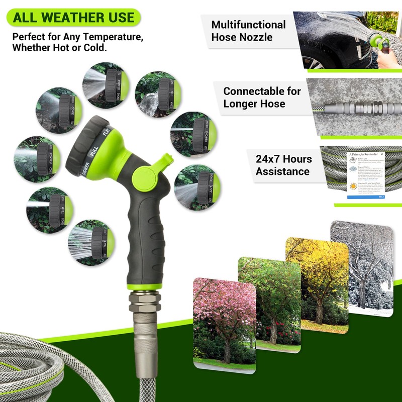 Flexible Garden Hose 75 FT - Heavy Duty Non-Expandable 75FT