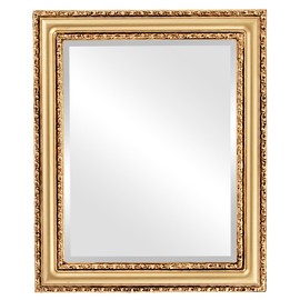 OVALCREST Rectangle Beveled Wall Mirror for Home Decor - Dorset Style - Desert Gold - 20x24 Outside Dimensions