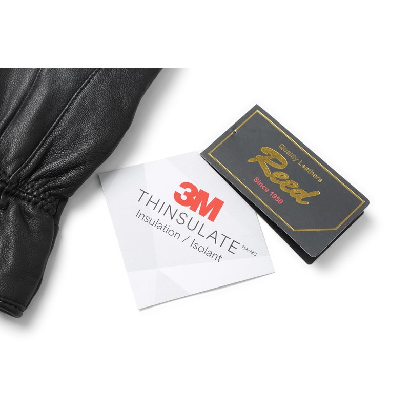 REED Men's Genuine Leather Warm Lined Driving Gloves - Touchscreen