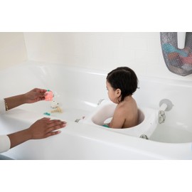 Regalo Baby Basics™ Bath Seat, Award Winning Brand, Provides Support and Balance for Sit-Up Bathing, Includes Strong and Secure Suction Cup System, Drain Holes for Easy Clean Up, 0560 DS, White