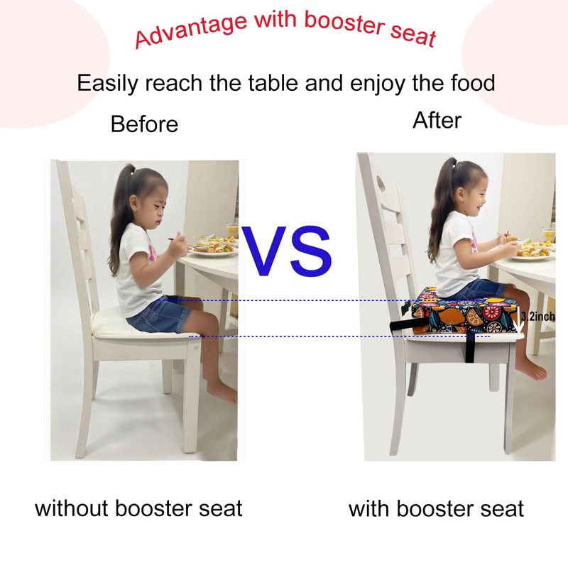 MEALOAYO Toddler Booster Seats for Kitchen Chair with Double Safer