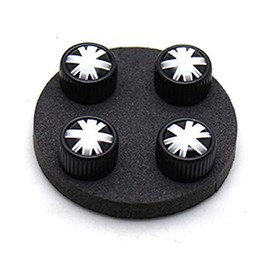 YaaGoo for Mini Cooper Tires Rim 4pcs Valve Caps Case Decor Cover (Black GJ)