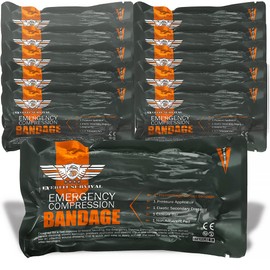 EVERLIT Israeli 6 Inch Emergency Bandage Compression Trauma Pressure Wound Dressing Sterile Vacuum-Sealed Packaging for Bleeding Control, Medical Trauma Kit, Gun Shot, First Aid IFAK