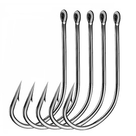 AMHDV 200pcs Forged Long Shanked Fishing Hooks for Saltwater Freshwater, Long Shank Octopus Fish Hook (Black, 200pcs-5/0#)