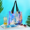 RAINFLOW Holographic Clear Tote Bag - Iridescent Beach Bag with