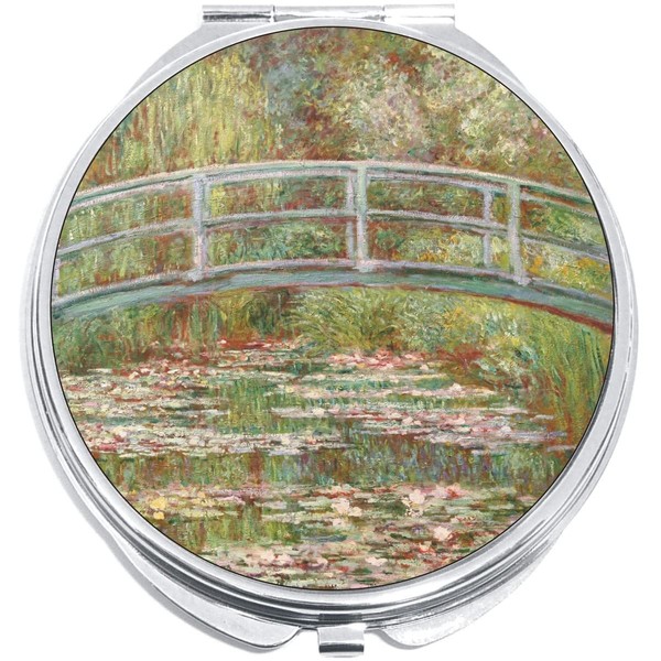 NewCharms Monet Bridge Flowers Compact with Mirrors - Perfect Pocket