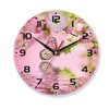AZCXOIC Pink Wall Clocks Battery Operated,Pink Butterfly Flower Clock for