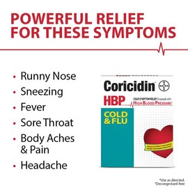Coricidin HBP Cold & Flu Relief Tablets 20CT (Pack 2)