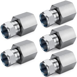 Straight Hydraulic Hose Adapter Fittings, 6506-06-06 3/8" Female (3/8-18 NPTF) × 3/8" Female JIC 37° Swivel (9/16-18 UNF) Connectors x 5 pack