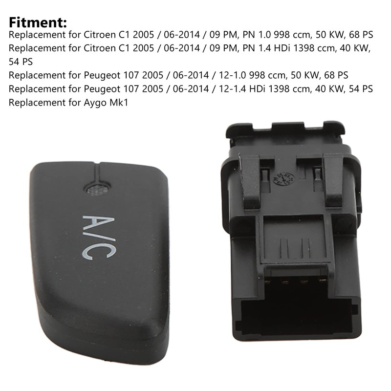 Air Conditioning AC Switch Push Button with Cap 6554KX AC