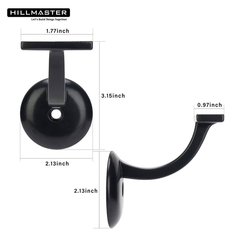HILLMASTER Steel Handrail Bracket for Indoor Outdoor Stairs, Anti-Rust Hand